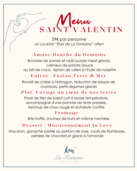 Offre Menu Saint Valentin Restaurant Pornic