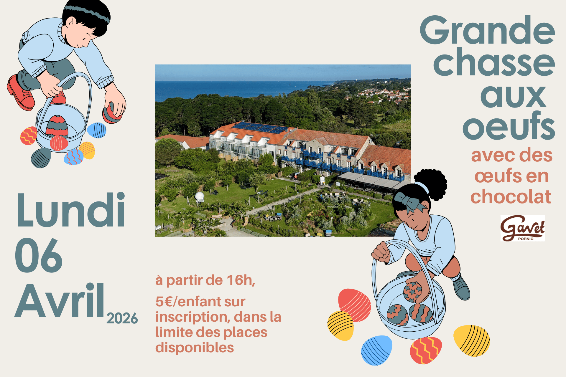 chasse aux oeufs paques activités enfants éco domaine la fontaine pornic